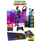 Dmc 164x (PUBG,GTA 5) I5-3470,16gb,500gb Hdd,256gb Ssd,rx580 8gb,23.8"oyuncu Masaüstü Bilgisayarı