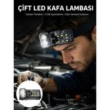DMC 3 Fonksiyonlu LED Far El Feneri Çalışma Lambası Uzun Pil Ömürlü Yeni Nesil - Bayi Depom