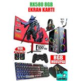 Dmc N161x Windows 11 Ryzen 5 5500,16GB 500GB HDD,256GB SSD,8GB RX580,24''oyuncu Masaüstü Bilgisayar