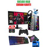 Dmc N165x (PUBG,GTA 5) I7 3770,16GB RAM,500GB HDD,256GB SSD,RX580,24"oyuncu Masaüstü Bilgisayarı