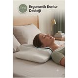 Dmc Premium Ergonomik Visco Boyun Destek Yastığı 62x42 cm | Çift Yükseklikli Ortopedik Kontur Tasarım | Yıkanabilir Kılıf