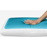 DMC Sleep Sogutucu Jel Serinletici Ortopedik Visco Yastık 40X60CM Büyük Boy - 40 × 60 × 10 cm - Beyaz - Koyu Mavi