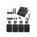 Dmm Mixer Hoparlör Mikrofon Anfi Seti 2 | 12” Kabin Hoparlörlü Okul – Tören – Etkinlik Ses Sistemi