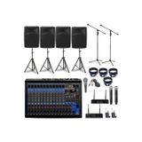 DMM Okul Tören Ses Sistemi |12” Kabin Hoparlör,12 Kanal Bluetooth Mikser,telsiz Mikrofon Seti