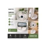 DMNSTOK Fan Şarjlı Beyaz Katlanılabilir Mini Fan Masa Ustü Vantilatörü Usb Soğutucu Sessiz El Fanı