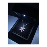 DMR Accessoire mini ışıklı kutuda çelik kamelya lotus kolye sevgililer günü yılbaşı doğum günü hediyesi