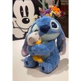 DMR Accessoire Ördeğe Sarılan Sevimli Stitch 30 cm Peluş Oyuncak Stitch Ördek - Mavi