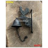 Dmr Antik Model Oksit Zil Pirinç Kapı Çanı Horoz Şekeri Kapı Çanı Nostaljik Zil - 18CM