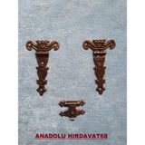 Dmr Dekoratif Mini Tavla ve Kutu Menteşe ve Klips Antik Eskitme Renk - Kahve - 1 TAKIM