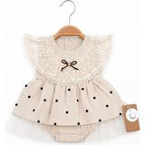 DMR Elegance 3/12 Ay Fisto Yaka Organik Kumaş Bebek Elbisesi - Bej - 6 - 9 Ay