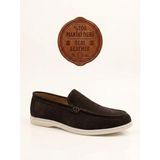 DMR Elegance BA0252%100 Içi Dışı Hakiki Deri Erkek Kahverengi Süet Casual Loafer Termo Taban Ayakkabı Renkli 40