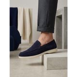 DMR Elegance BA0252%100 Içi Dışı Hakiki Deri Erkek Lacivert Süet Casual Loafer Termo Taban Ayakkabı Renkli 44