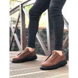 Dmr Elegance Ba0310 Boa Kalın Yüksek Taban Fermuarlı Taba Siyah Erkek Ayakkabı