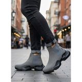 DMR Elegance BA0444 Bağcıksız Rahat Yüksek Taban Füme Erkek Spor Yarım Bilek Bot - Renkli