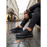 DMR Elegance BA0548 Boa Kalın Yüksek Siyah Taban Siyah Bağcıklı Spor Erkek Ayakkabı - Renkli