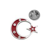 DMR Elegance DMR-GMSH-BRKD-BRS11004992 Gümüş Ay Yıldız Rozet
