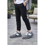 Dmr Elegance Jy011 Line Erkek Günlük Bağcıklı Süet Spor Sneaker Ayakkabı Sgt - Gri/Beyaz