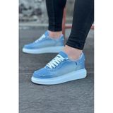 Dmr Elegance Jy018 Dexo Erkek Günlük Bağcıklı Kot Kumaş Spor Sneaker Ayakkabı Tbt - Mavi