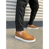 DMR Elegance JY180 Estilo x Bağcıksız Süet Erkek Günlük Spor Klasik Ayakkabı Sbt - Taba