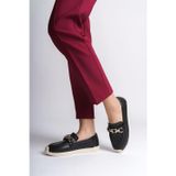 DMR Elegance Layla Bağcıksız Ortopedik Rahat Taban Kalp Desenli Kadın Babet Ayakkabı Ckt - Siyah Siyah 36