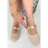 DMR Elegance Okira Bej Cilt Oxford Ayakkabı
