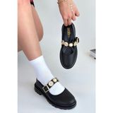 DMR Elegance Okira Siyah Cilt Oxford Ayakkabı