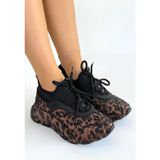Dmr Elegance Rimay Kahverengi Leopar Boncuk Işlemeli Spor Ayakkabı HBCV0000D0769U