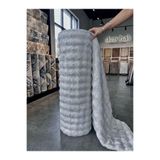 DMR Halıcılık Gri Yumuşak Bubble Tavşan Tüyü Kaymaz Özel Taban Peluş Halı Yolluk