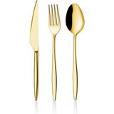 Dmr Life Yakut Gold 89 Parça 12 Kişilik Çatal Kaşık Bıçak Takımı Kutulu (Ürünün Markası Dmr Life') - Kahverengi - Mavi