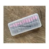 Dmr Matkaba Takılan Pimli Zımpara Seti Mini Taş Zımpara Gravür Seti 12 Parça - Pembe - 45MM