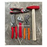 Dmr Pense Seti Fort Pense Kurbacık 180MM Pense Çekiç Budama Makası 5li Set - 240MM - Kırmızı - Gri