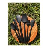 DMR siyah silikon spatula kaşık seti 6lı