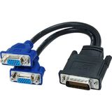 Dms-59 DMS59 VGA Splitter Kablo - 59 Pin DVI To 2 VGA Çevirici - Siyah