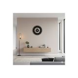 DMSLAZER Siyah Ahşap Yuvarlak Roma Rakamlı Duvar Saati Salon Oturma Yatak Odası Ofis Için 40x40 Duvar Dekoru
