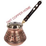 Dmt Copper Home 4 Kişilik Gaziantep Bakır El Ağır Işlemeli Sedef Kulplu Türk Kahve Cezvesi Kalay Kaplama 1.sınıf