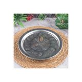 DMT COPPER HOME 430 Kalite Krom Çelik Tepsi 24 cm – Osmanlı Motifli, Kebap & Restoran Sunum Tepsisi