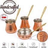 Dmt Copper Home Bakır Cezve Takımı 2-4-6 Kişilik & Sosluk Tava | Geleneksel El Yapımı Türk Kahvesi Seti
