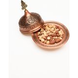 Dmt Copper Home Bakır El İşlemesi El Yapımı Kahve Yanı Sunumluk Lokumluk-Çerezlik 14 cm