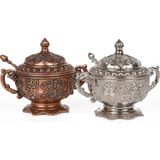 Dmt Copper Home Bakır Zamak Şekerlik Kase Takımı Yükseklik 11 cm Genişlik 13 cm 2'li Takım