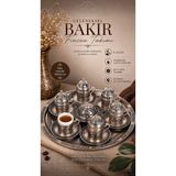 Dmt Copper Home Dmt Gaziantep Bakır Osmanlı Türk Kahve Fincanı Takımı 6 Kişilik Ağır İşlemeli + Tepsi 34 cm