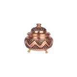 DMT COPPER HOME Dmt Gaziantep Bakır Şekerlik Zımba El Nakışlı Boy :12cm Ayaklı