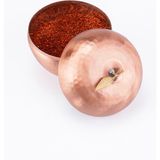 Dmt Copper Home El İşi Bakır Baharatlık Tuzluk Biberlik Elma Motif Otantik Görünüm El Dövmesi 6,5 cm