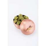 DMT COPPER HOME El İşi Bakır Elma Şekerlik, Mat Bakır Kaplama, Altın Yaprak Detaylı, Çap 8.5 cm, Türk Kahvesi ve Lokum Sunumu için Dekoratif Kase