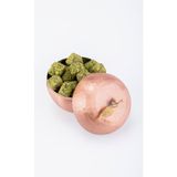 DMT COPPER HOME El Işi Bakır Şekerlik Lokumluk Çikolata Sunum Elma Motif Türk Kahve Sunumluk El Dövmesi (çap 8,5 Cm)