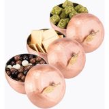 Dmt Copper Home El Işi Bakır Şekerlik Takımı 3 Lü Elma Motif Otantik Görünüm El Dövmesi Lokumluk (Çap 10,5 Cm)