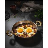 DMT COPPER HOME El Yapımı 18 CM Dövme Bakır Kızartma Tavası, Pirinç Saplar, 18 cm, Türk İşçiliği, Anne ve Büyükanne için Hediye