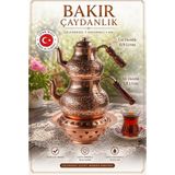 Dmt Copper Home El Yapımı Bakır Balkon Sefalı Büyük Boy Çaydanlık Takımı – Büyük Boy 2 Katlı Semaver Tipi Çaydanlık – Alt Demlik 1,8 L / Üst Demlik 0,9 L – Gaziantep Üretimi