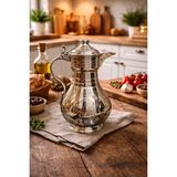 Dmt Copper Home El Yapımı Bakır Sürahi 1,9 Litre – Kalaylı Iç Yüzey, El Işlemeli, Gaziantep Üretimi, 27 cm - Gümüş - 2 lt