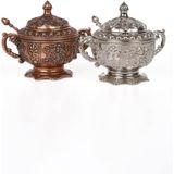 DMT COPPER HOME Gaziantep Bakır Zamak Şekerlik Kase Takımı yük:11cm Geniş:13 cm&(2'li Set tak�