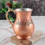 Dmt Copper Home Gaziantep Bakırdan El Dövmesi Isimli Kupa Bardak Hediyelik Isme Özel(Kalaylı)